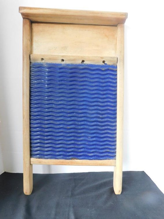 Porcelain scrub board - blue in color