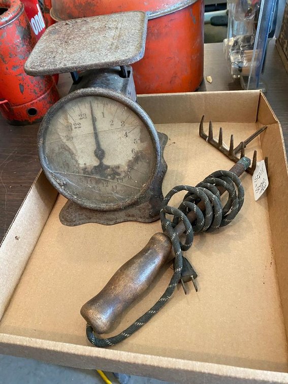 Antique scale and soldering iron