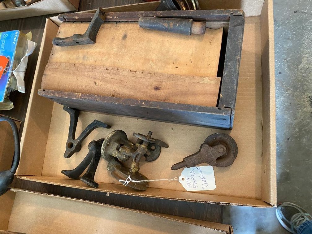 Box of metal parts for various items