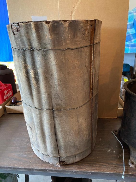 Original Kerosene Safety metal can w/ wood cover