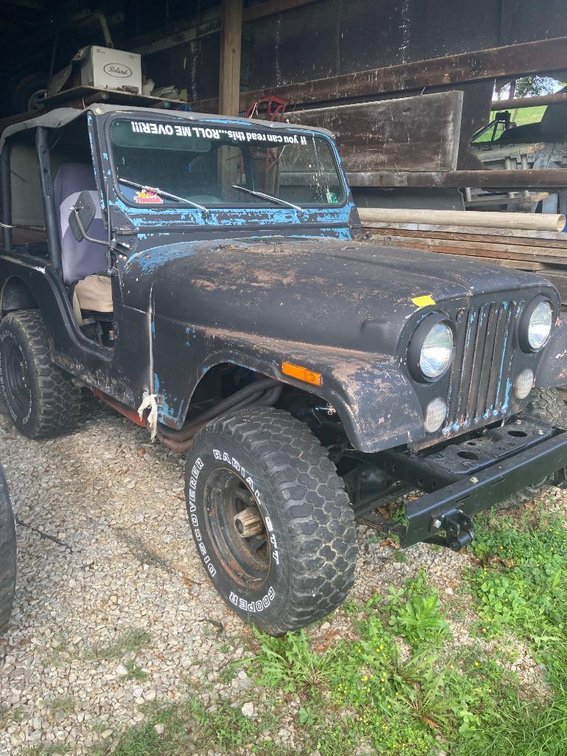 1979 Jeep CJ5 w/ 304 V-8 standard; metal body w/ fiberglass front.
