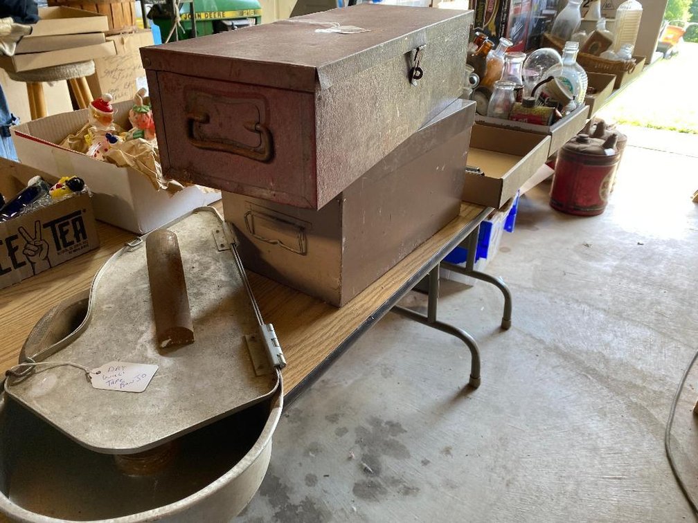 Drywall tape machine and 2 metal boxes