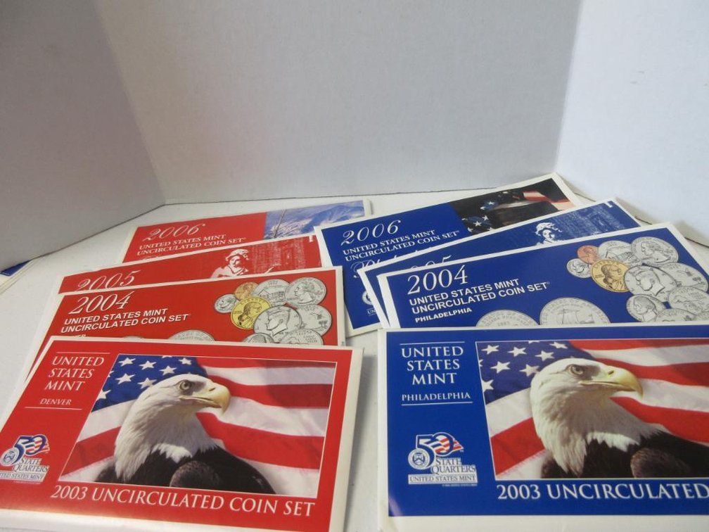 8 US Mint Uncirculated Coin Sets 2003-2006 Philadelphia and Denver