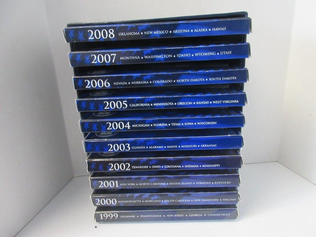US State Quarters Mint Proof Sets Issue Years 1999-2008