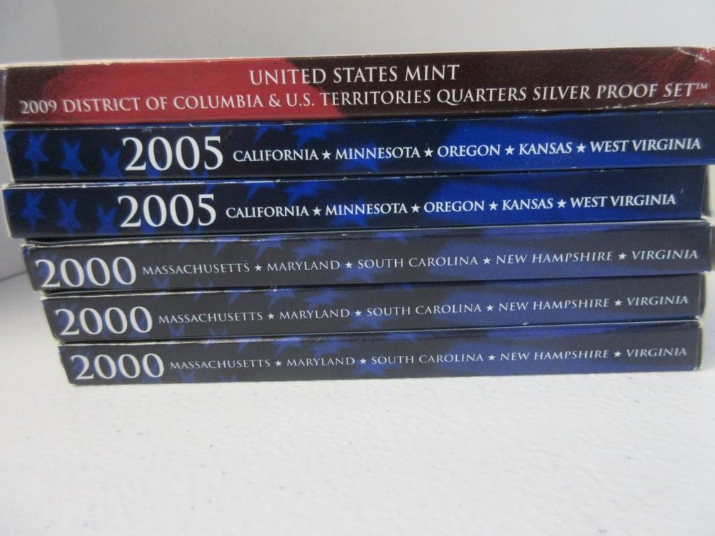 US State Quarters Mint Proof Sets Issue Years-three 2000, two 2005 and one 2009