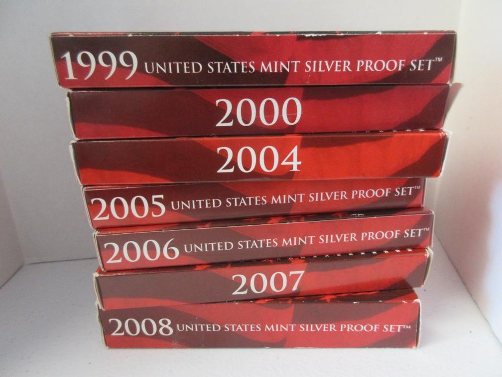 US Mint Proof Sets Issue Years 1999, 2000 and 2004-2008