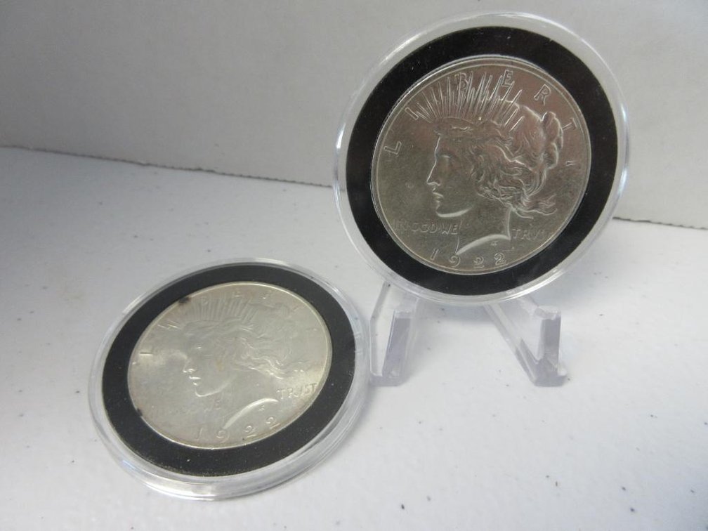 Two 1922 Peace Dollars