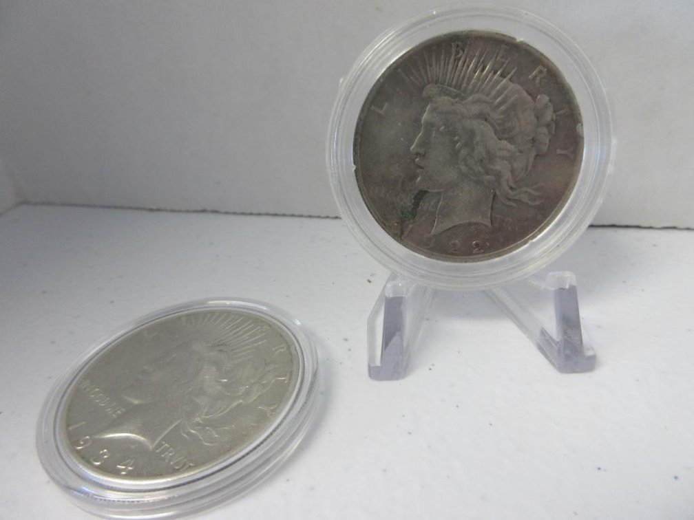 Two Peace Dollars 1922 and 1934