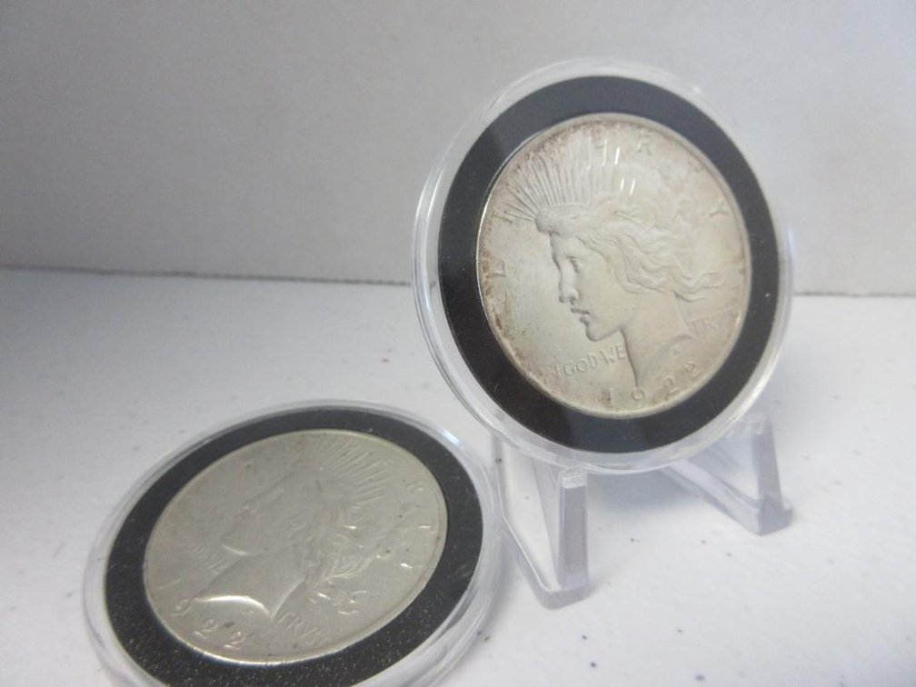 Two 1922 Peace Dollars