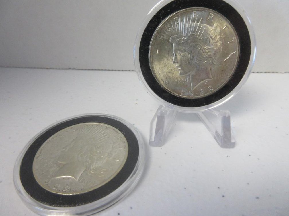 Two 1922 Peace Dollars