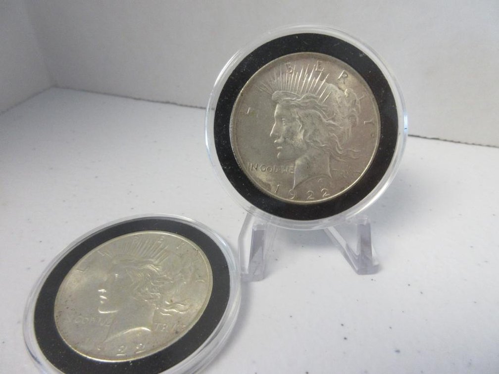Two 1922 Peace Dollars