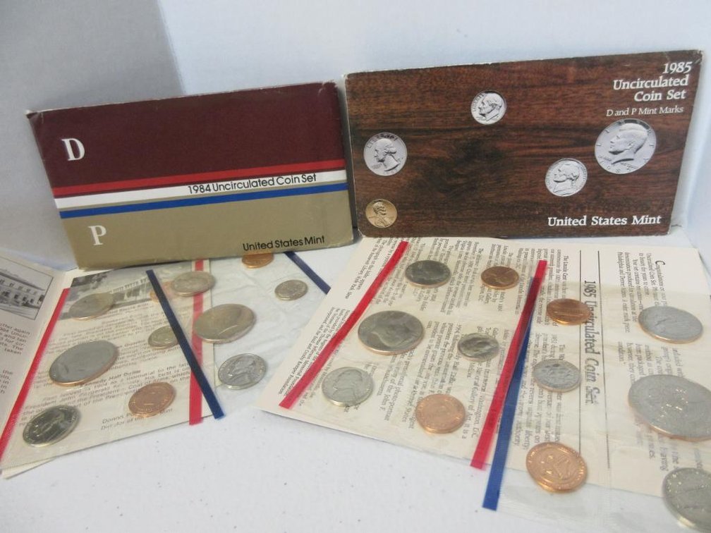 1984 and 1985 US Mint Uncirculated Coin Sets
