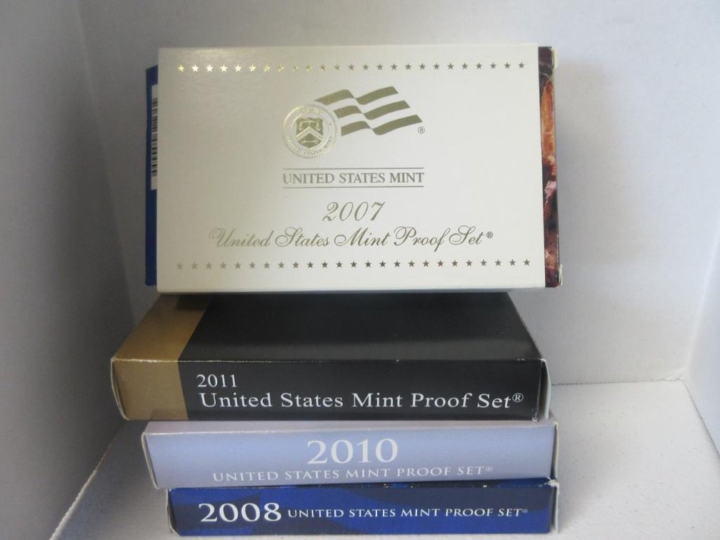 US Mint Proof Coin Sets 2007, 2008, 2010 & 2011
