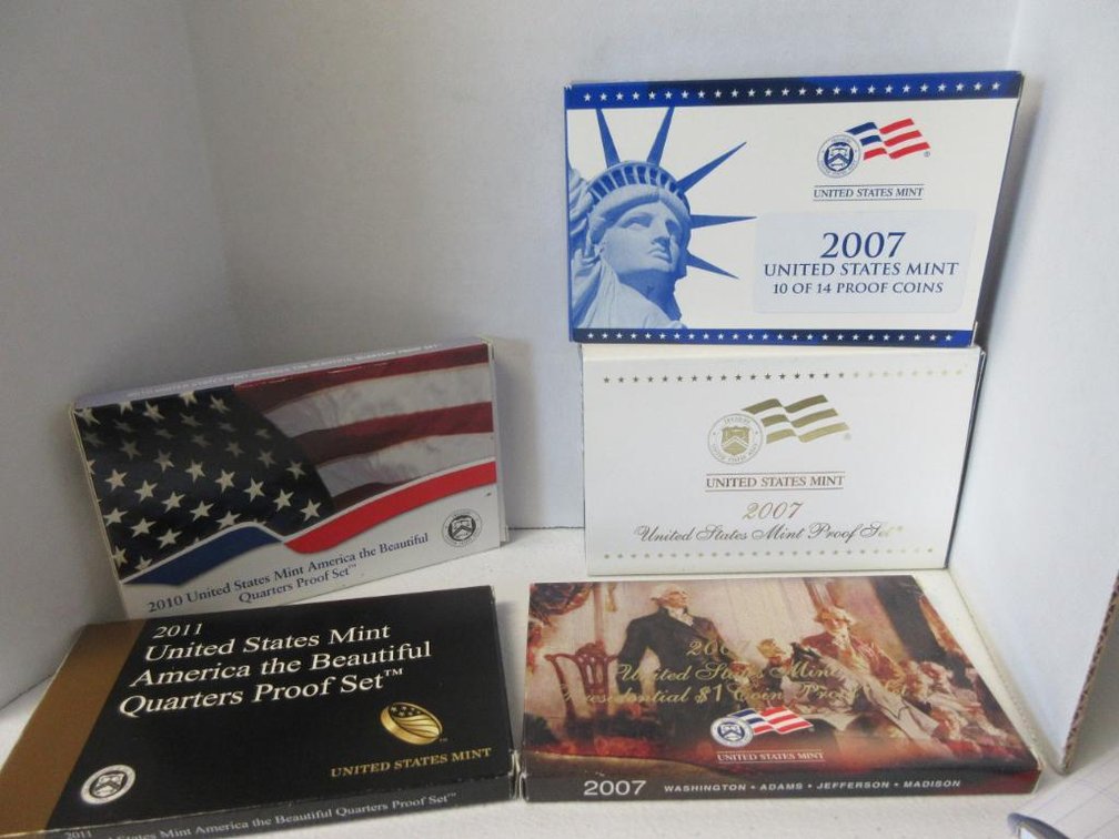 US Mint America the Beautiful Proof Sets 2010, 2011 and two 2007