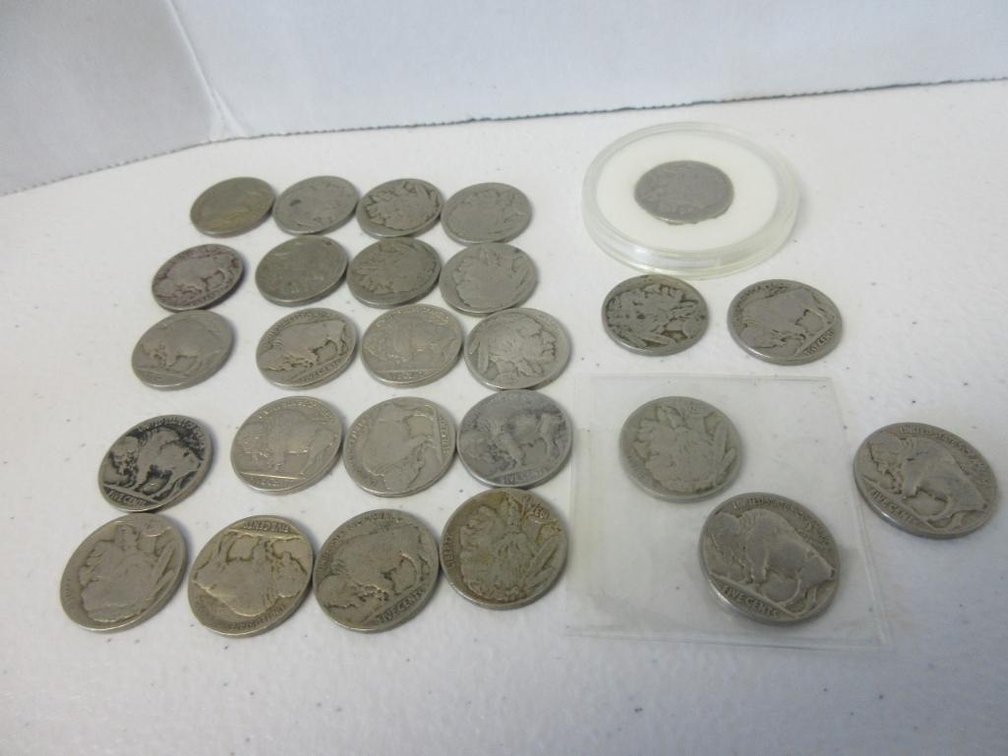 21 US Buffalo Nickels