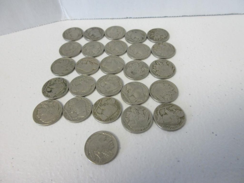 21 US Buffalo Nickels