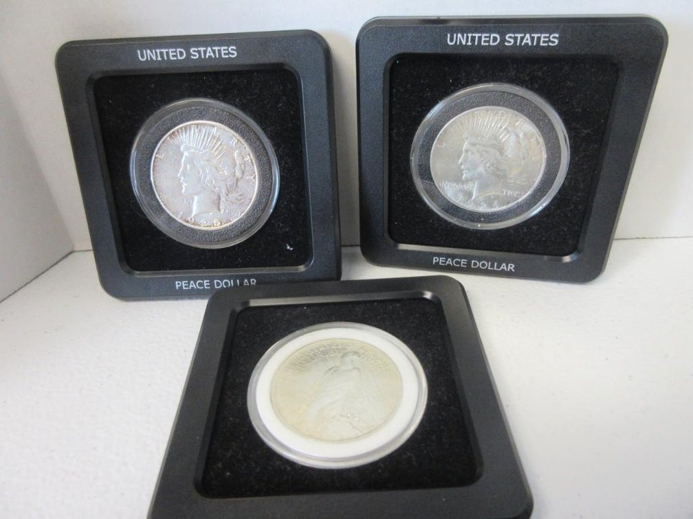 3 Peace Dollars-1923, 1924 & 1925