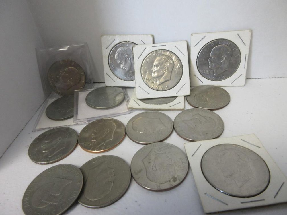 12 Eisenhower Half-dollars various years between 1971 and 1976