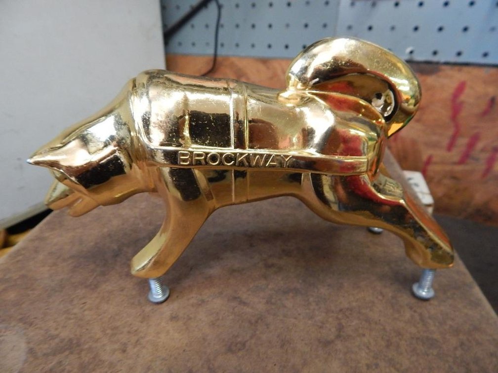Gold color Brockway Huskie hood ornament
