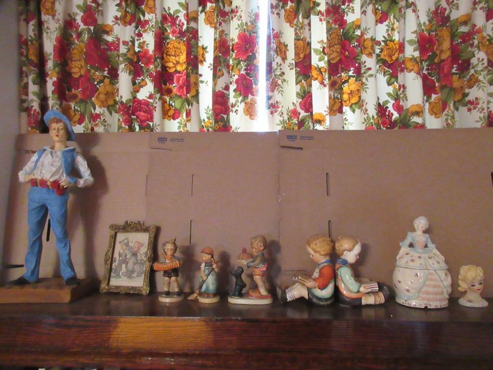Hummel Goebel figurines and framed print w/ other figurines and statue