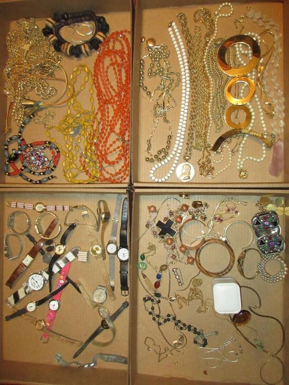4 Lot of costume jewelry:  Watches, necklaces, bracelets