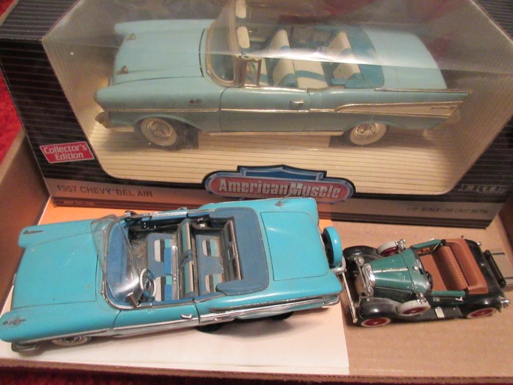 American Muscle 1957 Chevy Belair model car and 2 other models