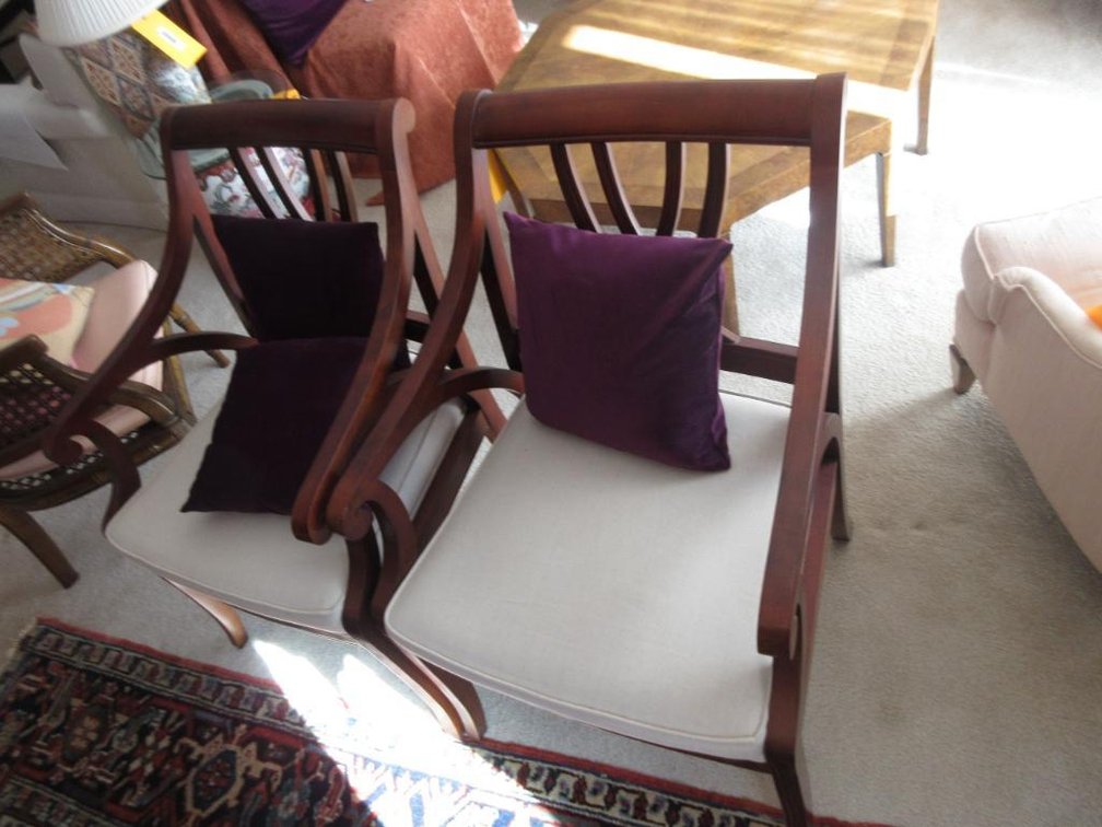 2 wooden chairs