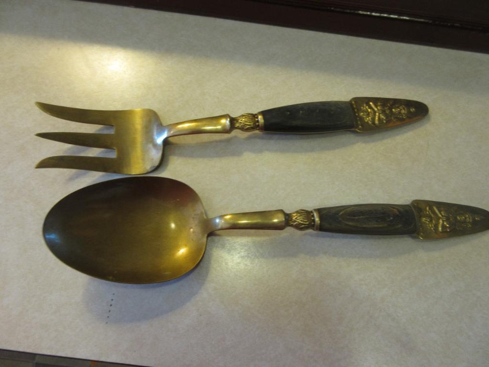 brass fork & spoon