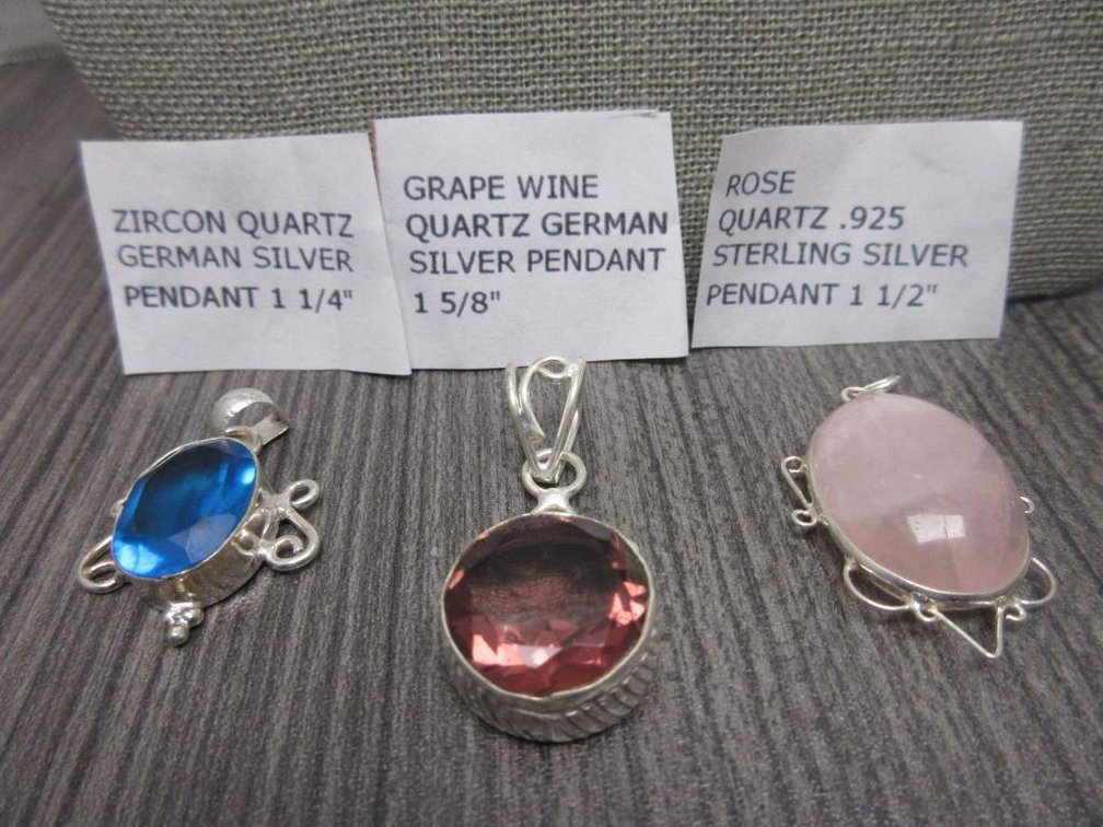 3 Different Quartz Pendants