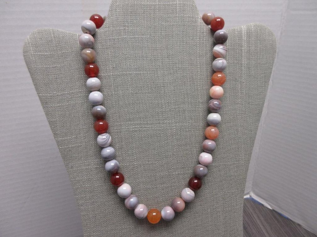Necklace with Multiple Color Beads and Stones