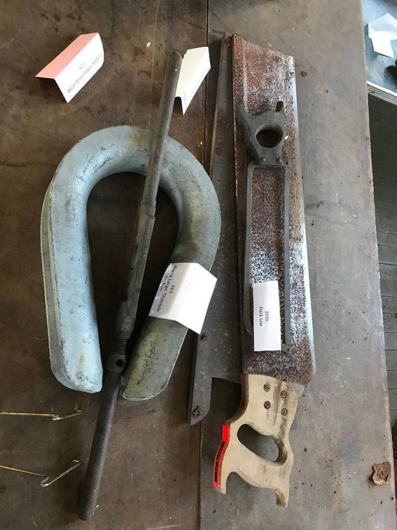 Hack saws, large rope thimble