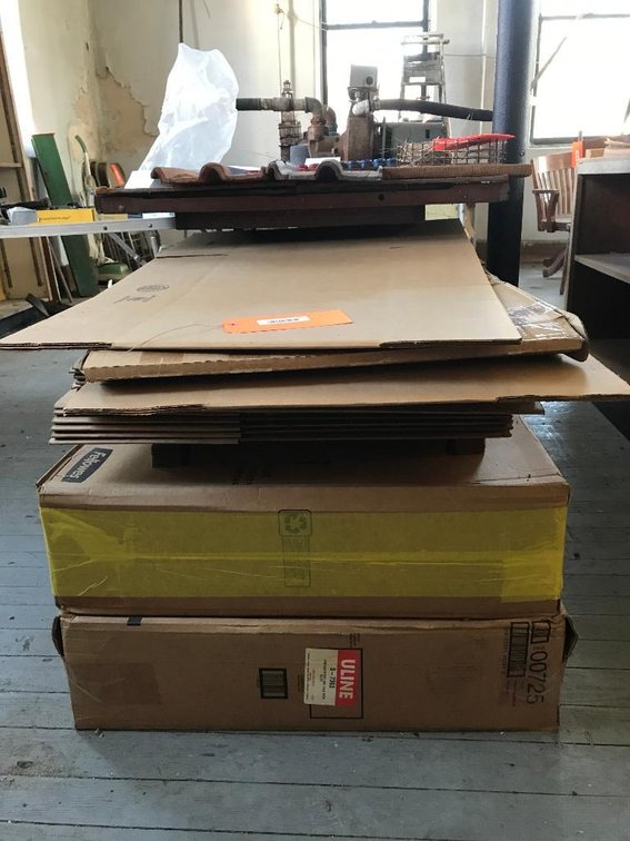 Large lot of cardboard boxes