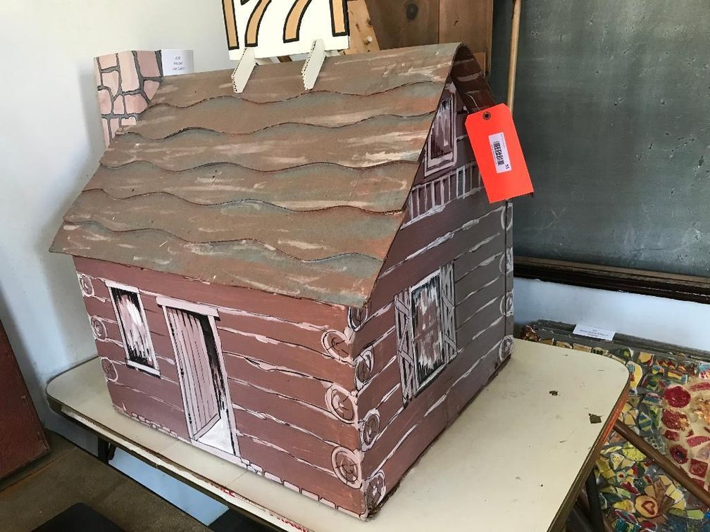 Cardboard model log cabin