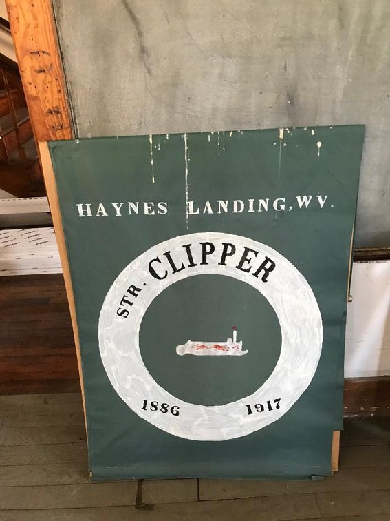 3 Hand painted steamboat banners