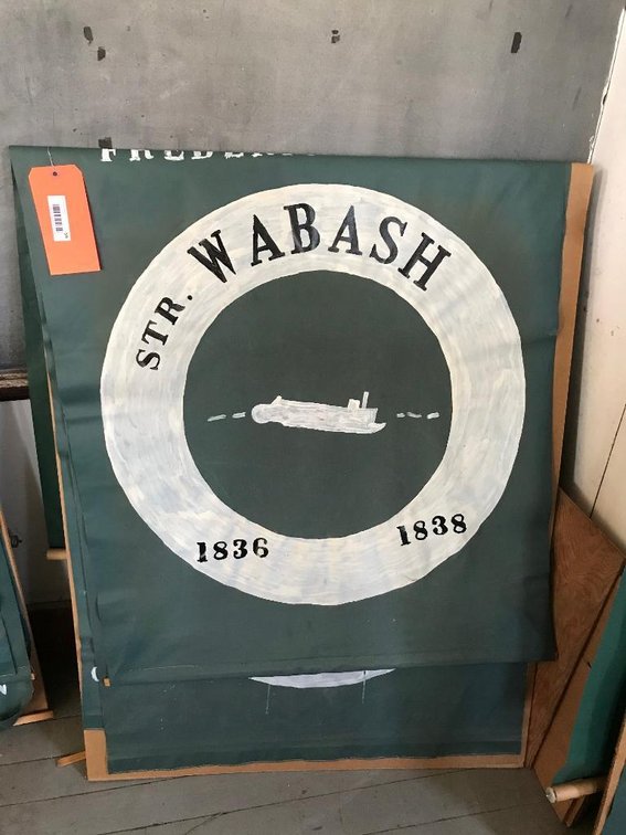 3 Hand painted steamboat banners