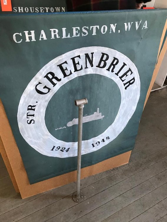 3 Hand painted steamboat banners