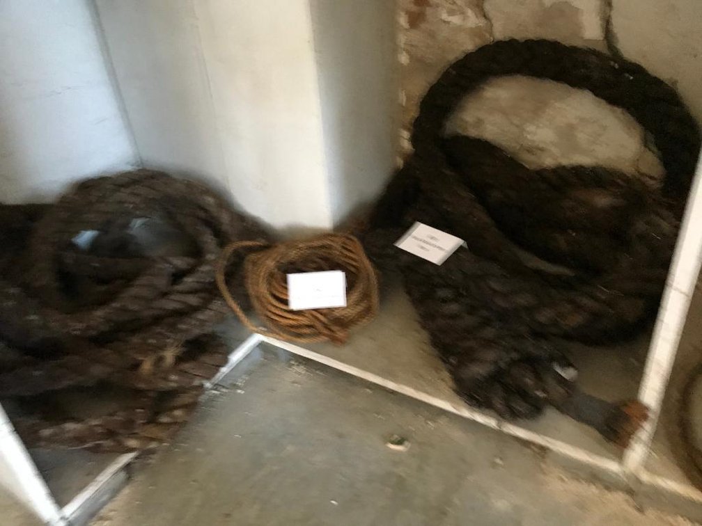 Large pieces of manilla hemp rope