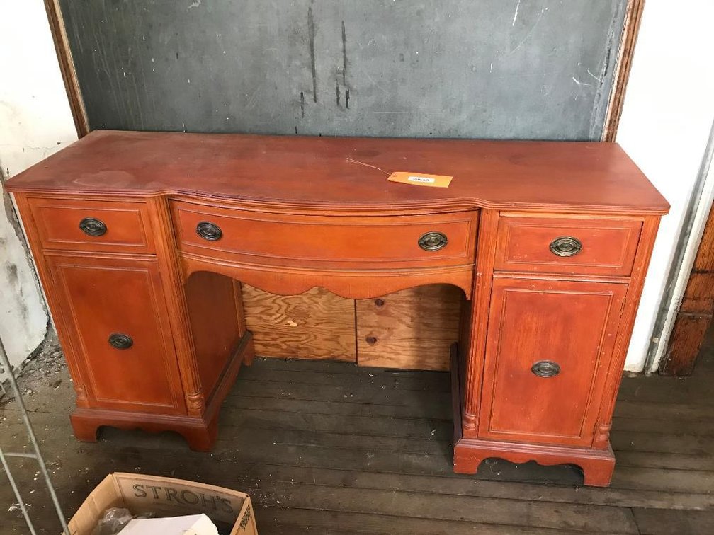 Wooden buffet, dining room table & 4 matching chairs