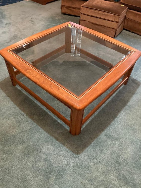 Coffee table glass top 37" x 37" x 15