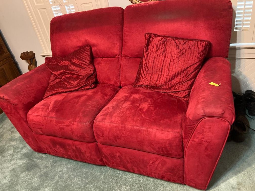 Modern suede like settee