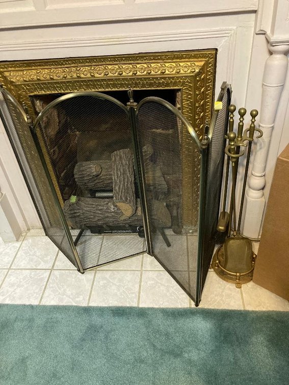 Fireplace irons & screen