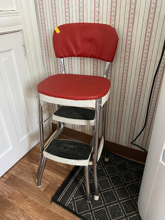 Vintage metal step stool