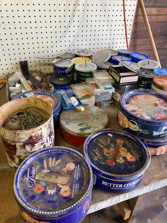 Lot of hardware: nuts, bolts, etc
