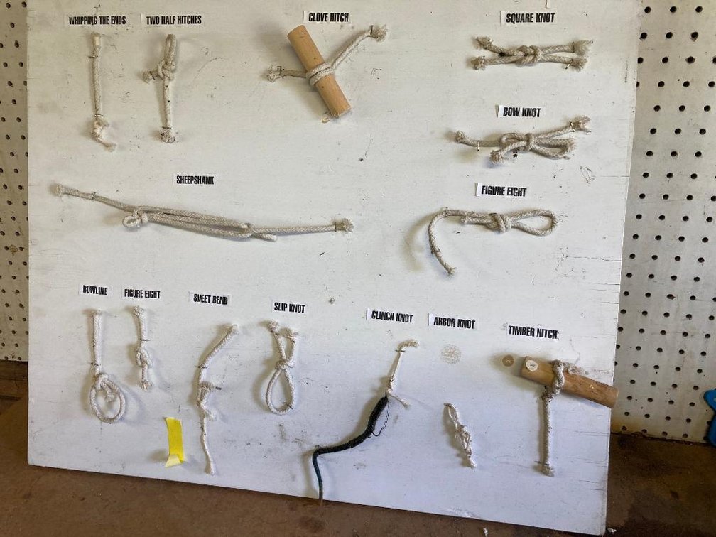 Learn to tie knots education board