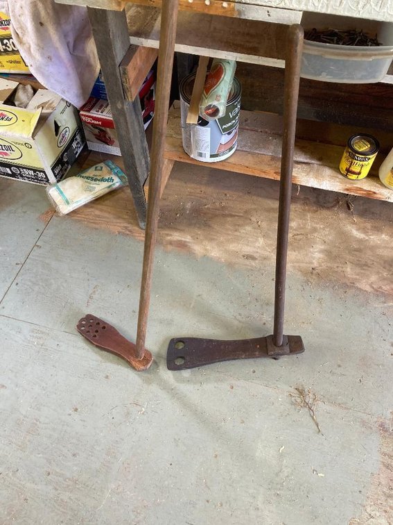 2 primitive apple butter stirrers