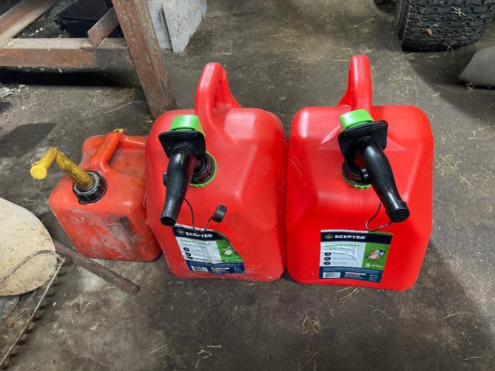 Lot 3 plastic fuel containers
