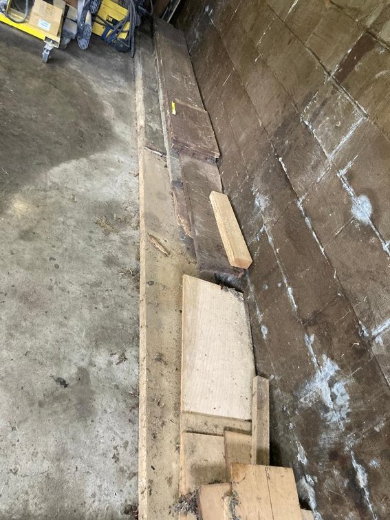 Lot of wood on floor