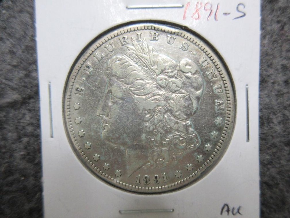 1891-S Morgan Dollar, XF, rim ding