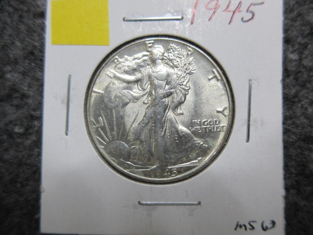 1945 Walking Liberty half dollar, unc.