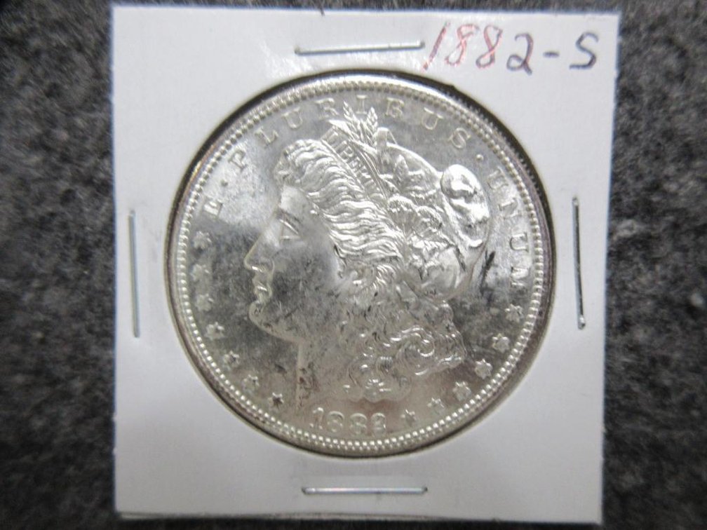 1882-S Morgan dollar, unc.